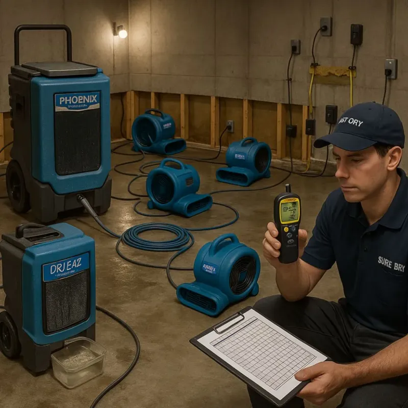 Structural Drying and Dehumidification process in Talent, OR